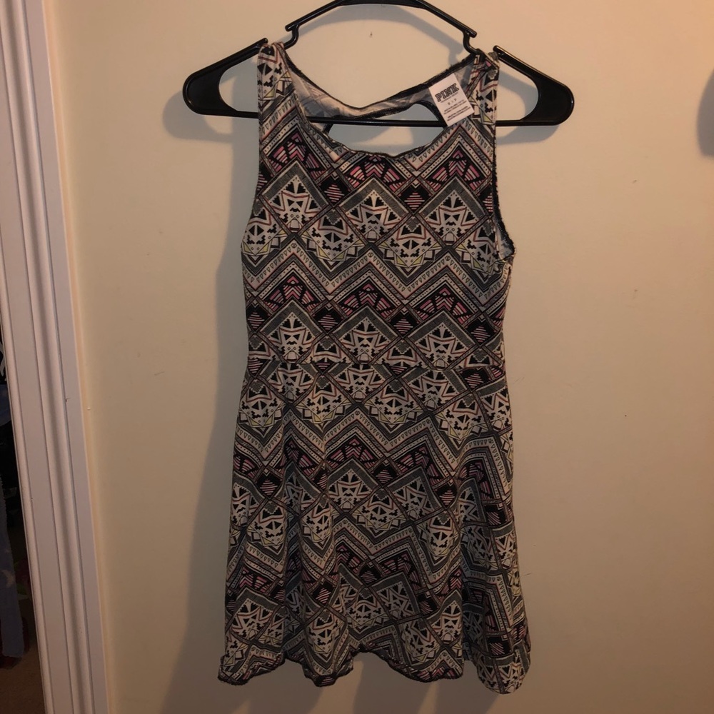 PINK patterned short dress